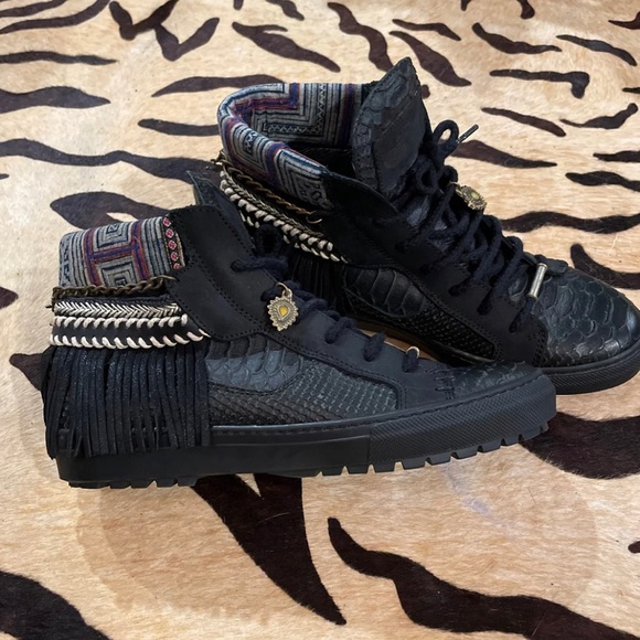 New Emonk Ibiza Boho Snakeskin Sneakers 41 - Picture 1 of 8